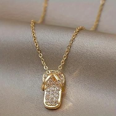 Imagem de Colar com pingente exclusivo de zircônia criativa para mulheres, homens, uso diário, casual, férias, presente para amigas, One Size, Cobre, Zircônia cúbica