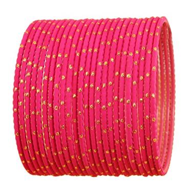 Imagem de Touchstone Nova coleção de braceletes coloridos indianos Bollywood exclusivo dourado esmaltado cor designer joias especiais tamanho grande conjunto de 24 para mulheres. Vermelho