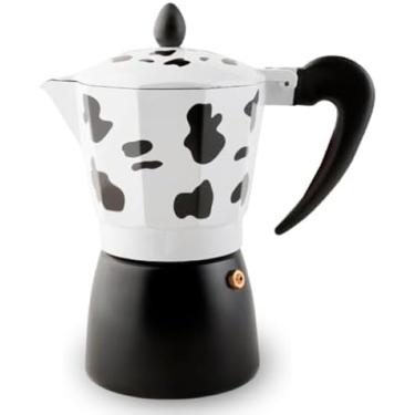 Imagem de Cafeteira Italiana Moka 9 Xícaras 450ML Estampa Vaca Alumínio Resistente Cozinha Criativa Retrô Café Espresso no Fogão Design Moderno