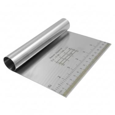 Imagem de Espátula Inox Premium 15cm com Régua Medidora para Cozinha ideal para Raspar Cortar Dividir Organizar Confeitar Massas Pães Bolos Resistente Durável Leve e de Fácil Manuseio