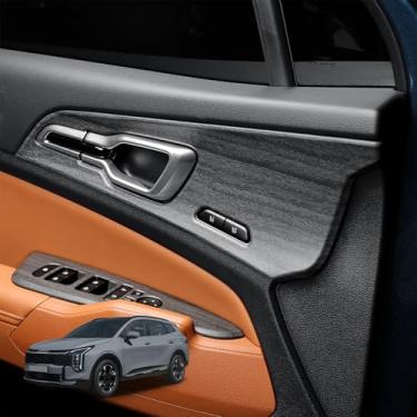 Imagem de Amzcar 5 peças de capas de painel de porta de carro acabamento protetor de maçaneta compatível com acessórios Kia Sportage 2023-2026 (grão de madeira)