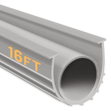 Imagem de DGSL Kit De Vedação Borracha Para Porta Garagem, Substituição Tira Vedação, Universal À Prova Intempéries, Extremidades Em T 5/16", Largura 3 3/4" (4,8 M, Cinza)