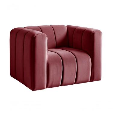 Imagem de Poltrona Mona Decorativa Confortável Moderna Sala De Estar - Suede Bordo 110
