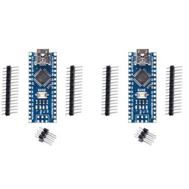 Imagem de 2 peças para Arduino Nano V3.0, Nano Board CH340/ATmega328P sem cabo USB, compatível com Arduino Nano V3.0