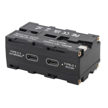 Imagem de KIMISS Adaptador de Bateria Manequim NP F de Dupla Face Com Display Digital Fonte de Alimentação de Porta Type C para Equipamento de Câmera Material ABS