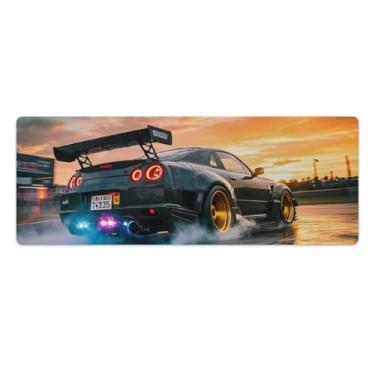 Imagem de HouLaiZhe Modificado JDM R35 Drift Car Gaming Mouse Pads JDM Car Desk Pads Grandes Mousepads para Desktop Keyboard Computer Mat30x80cm