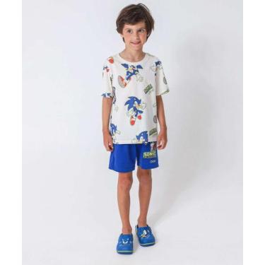 Imagem de Conjunto Infantil Manga Curta Sonic Tam 4 a 10 Off Whi-35007, Off whit