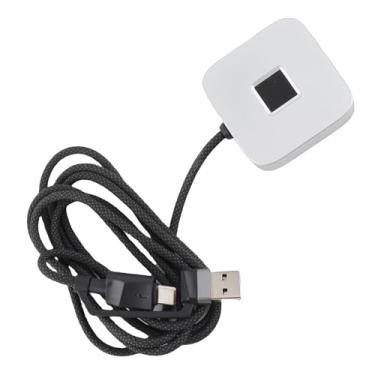 Imagem de Serounder Leitor de Impressão Digital USB, Scanner Biométrico de Impressão Digital Com Toque de 360 ​​graus Reconhecimento Rápido de Senha de Operação Gratuita Scanner PC Dongle Olá ID (Prata)