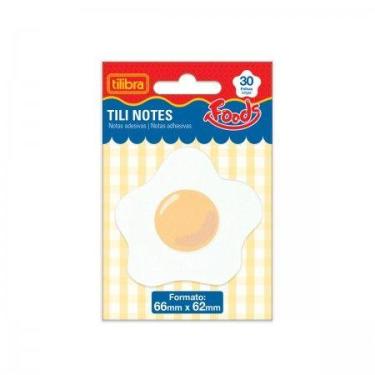 Imagem de Bloco Adesivo Tili Notes Ovo - 66mm x 62mm - Amarelo e Branco - Tilibr