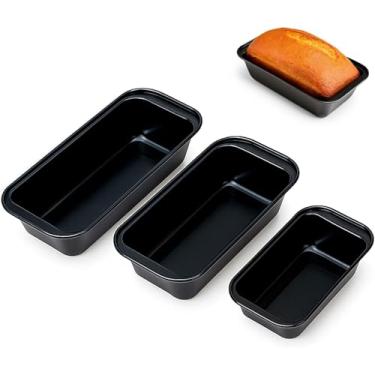 Imagem de Conjunto de Formas para Pães 3 Peças – Alumínio Premium, Alta Resistência, Bordas Altas, Distribuição Uniforme de Calor e Fácil Limpeza – Ideal para Pão Caseiro, Bolo Inglês e Assados (PRETO)