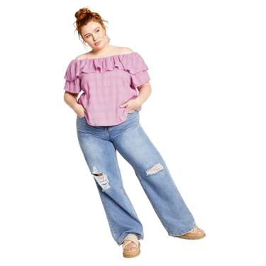 Imagem de City Chic Blusa Christy com ombros de fora, Violeta, 48