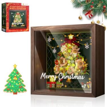 Imagem de Elegante conjunto de montar de árvore de Natal, nostálgico moldura de madeira sólida para decoração de mesa – presente de Natal e aniversário para adultos, meninos, meninas a partir de 8 anos