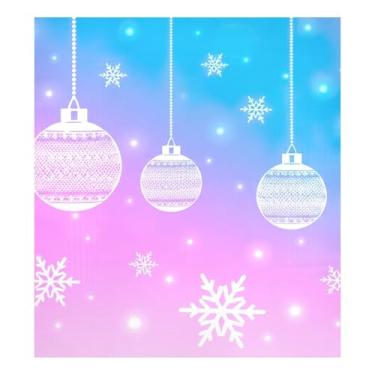 Imagem de Decalque magnético de painel de lava-louças com design de flocos de neve de Natal, ímã de geladeira 58 cm L x 66 cm A