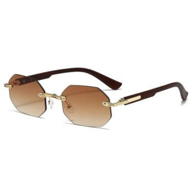 Imagem de Óculos de Sol Vintage Elípticos Femininos Masculinos Óculos de Sol Poligonais Ovais (4)