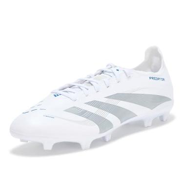 Imagem de adidas Tênis unissex adulto League Firm Multi Ground, Branco/prata metálico/azul royal brilhante, 12.5 Women/11.5 Men