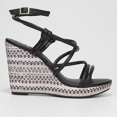 Imagem de Sandália Anabela Moleca Tiras Salto Alto Feminina-Feminino