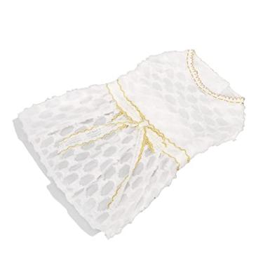 Imagem de ZJchao Vestido Princesa para Cachorro, Lindo, Macio, Elástico, Leve e Respirável, Vestido Com Laço para Cachorros Pequenos, Com Fecho de Gancho e Argola, para Chihuahua Pug Pomerânia (XL)