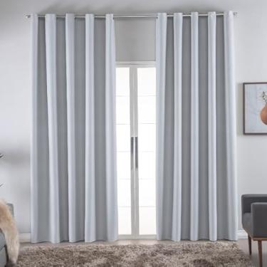 Imagem de Cortina Blackout Total para Sala e Quarto com Ilhós Cromado - Tecido Bloqueador de Luz 100%, Privacidade Absoluta, Isolamento Térmico e Acústico(Gelo,3,00 X 2,80)