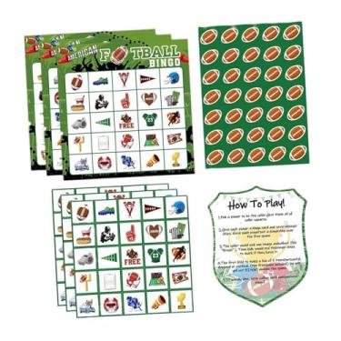 Imagem de Luwecf Família Que Joga Cartas de Jogos de Bingo, Adesivos de Futebol para Jogos de Férias, Cartões de Bingo de Papel para Festa de Futebol, Jogo de Bingo de