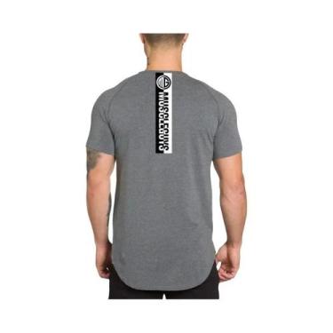 Imagem de Camiseta Masculina Slim Fit De Algodão Respirável Para Academia E Corr