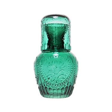 Imagem de Yosoo Jarra de Cabeceira e Conjunto de Vidro, Jarra e Copo de água de Vidro Premium, Itens Essenciais Elegantes para Quarto para Uso Em Mesa de Cabeceira (Green)