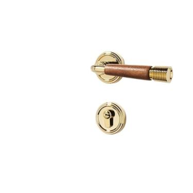Imagem de BEGWVDJTP Fechadura de porta de madeira chinesa para quarto fechadura dividida fechadura silenciosa de madeira interna (ouro)
