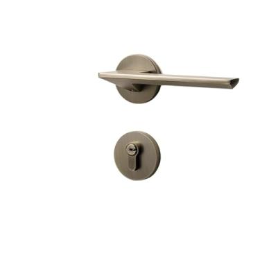 Imagem de Fechadura de porta de quarto fechadura magnética silenciosa interior bronze quarto de casa fechadura dividida de porta de madeira (fechadura silenciosa)