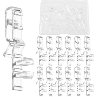 Imagem de 12 peças de 5,5 cm (2-1/20.3 cm) prendedores de sanefa ocultos para casa, loja, escritório, janela, persianas de madeira, sanefas verticais, clipes de plástico transparente, mini suportes de