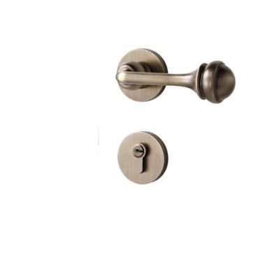 Imagem de Fechadura de porta de quarto porta de madeira estilo antigo fechadura magnética silenciosa bronze (fechadura silenciosa)