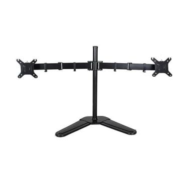 Imagem de Suporte de monitor de tela dupla braço de suporte de tela de computador braço telescópico esquerdo e direito braços de prateleira de mesa