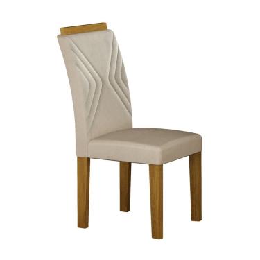 Imagem de Conjunto 2 Cadeiras Estofadas Clara Plus Freijó