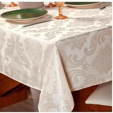 Imagem de Toalha de Mesa Luxo Quadrada para 4 Lugares Jacquard Original Tecido Grosso