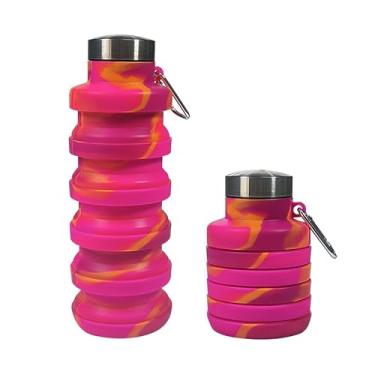 Imagem de Generic Garrafa de água esportiva dobrável, 500 ml, silicone, reutilizável, acampamento, atividades ao ar livre, viagens, caminhadas