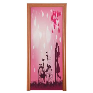 Imagem de ATTX Capa para porta da frente do dia dos namorados - decoração de férias de tecido elástico lavável para festas, casa, decoração de porta da frente, 36 x 98 polegadas (714)