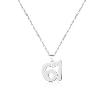 Imagem de imani Colar Six Seven 67 6 7 Bestfirend BFF Presente Engraçado Alfa Gíria Inspirada Festa Aniversário Halloween Natal Decoração Escolar Roupa, FERR, Aço inoxidável, aço inoxidável