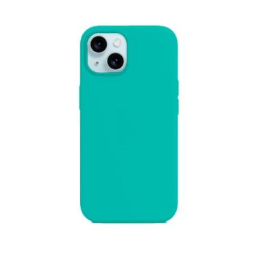 Imagem de Capinha Compatível com Iphone 15 PLUS Preta, Branca, Azul, Rosa, Bordô, Roxo, Lilás, Pink, Laranja, Vermelho, Amarelo, Flexivel, Tecnologia anti impacto, Aveludada com design PREMIUM (VERDE CLARO)