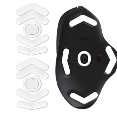 Imagem de Yenblow Pacote com 2 patins de mouse sem fio G604 Lightspeed, tapete de vidro macio resistente ao desgaste compatível com adesivos deslizantes para pés de substituição de mouse para jogos Logitech