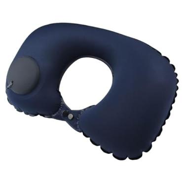 Imagem de Travesseiro de Viagem Inflável U para Avião Automático Travesseiro Cervical Compacto(Azul (UZ))