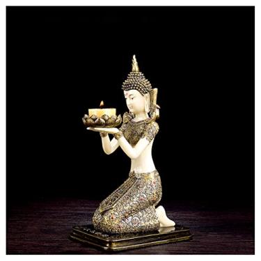 Imagem de Castiçal criativo interno pequeno ornamentos boutique castiçal castiçal adequado para sala de estar cozinha sala de jantar vela mesa (C)