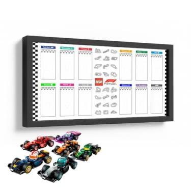 Imagem de Quadro Moldura Expositor para Carros F1 Miniaturas Mini, Tamanho 22x40cm, Acompanha 12 fixadores com Fita Dupla Face (Branco)