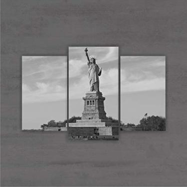 Imagem de Quadro Decorativo Cidades Paisagens 75x50cm Estatua da Liberdade Sala Quarto