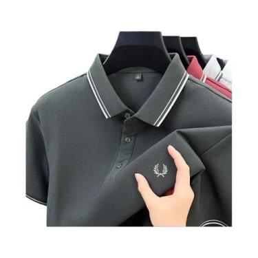 Imagem de Camisa Polo Masculina De Verão Designer Bordada 100% Algodão Puro Conf