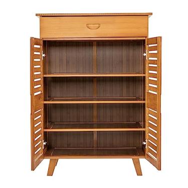 Imagem de HHHJQFAAT Organizador de sapatos dormitório dobrável pequeno armário de sapatos instalação gratuita porta simples armazenamento doméstico sapateira piedade sapateira (uma cor média)