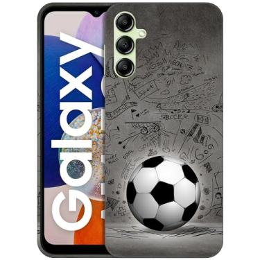 Imagem de GlamCase Capa para Samsung Galaxy A14 5G / 4G, Samsung Galaxy A14 5G / 4G - Arte de parede de bola de futebol impressa elegante bonito plástico rígido designer capa traseira/capa para Samsung A14 5G /