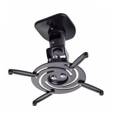 Imagem de Suporte de parede para projetor, suporte universal de teto ajustável, suporte de liga de alumínio, suporte giratório universal para projetor (preto)