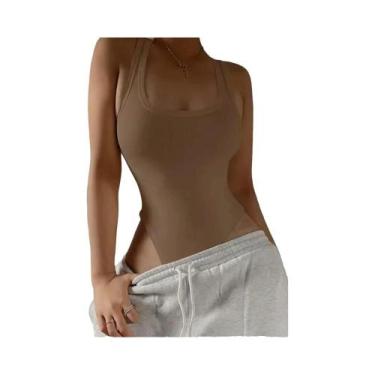 Imagem de Body Feminino Sem Mangas, Ombros Descidos, Tricotado, Verão, Sexy, Bod