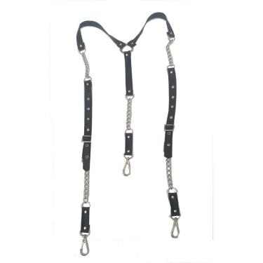 Imagem de Suspensório Com Correntes Preto Su028 Couro