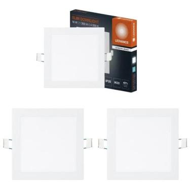 Imagem de 3 Luminarias Led Embutir Quadrada 18w Bivolt 4000k Ledvance