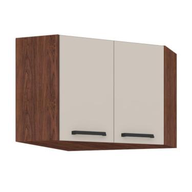 Imagem de Armário Suspenso De Canto 2 Portas Tulsa Nogueira Off White