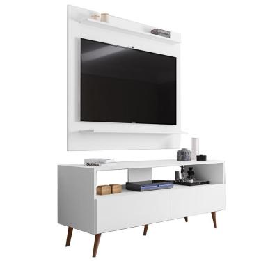 Imagem de Painel Para Tv 50 Pol Senna E Rack Bancada 136cm Versa M24 Branco - Mpozenato